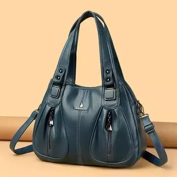 Женская сумка через плечо Женская сумка для мам Сумка через плечо Многосекционная женская сумка большой вместимости серый