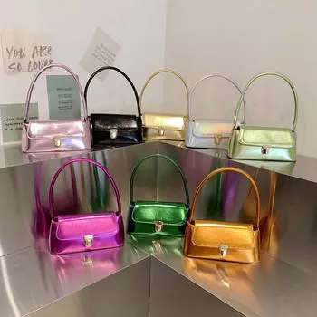 Женская сумка через подмышку PU модная маленькая сумка-тоут простые элегантные сумки чёрный