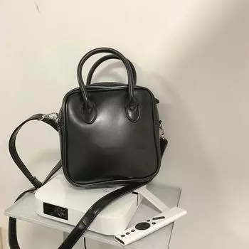 Женская сумка черная сумка через плечо PU ведро винтажная однотонная молния мягкая сумка через плечо кошелек роскошь