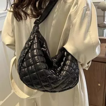 Женская сумка Commuter Fashion с вышивкой ромбом, хлопковая сумка для одежды, большая вместимость, модная универсальная сумка через плечо золотой