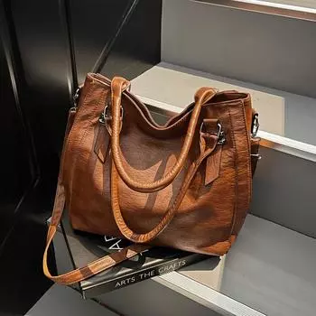 Женская сумка Commuter Retro, большая вместимость, простая универсальная женская сумка-тоут на одно плечо чёрный