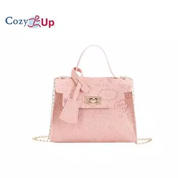 Женская сумка Cozy Up с принтом в стиле ретро и нишевым дизайном, сумка через плечо на одно плечо ручной работы 18.5x13x5CM белый