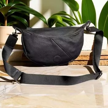 Женская сумка Cross из натуральной кожи, модная сумка-седло, женская сумка через плечо из натуральной кожи, черная женская сумка через плечо из коровьей кожи чёрный