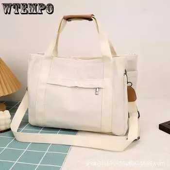 Женская сумка Crossbody High-class Feeling Большая вместительная холщовая сумка на одно плечо Tote Многофункциональная простая сумка чёрный