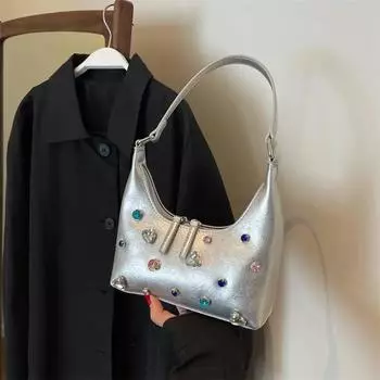 Женская сумка Цветная алмазная нагрудная сумка Модная новая повседневная мягкая сумка на молнии через плечо Сумка дизайнерская сумка класса люкс