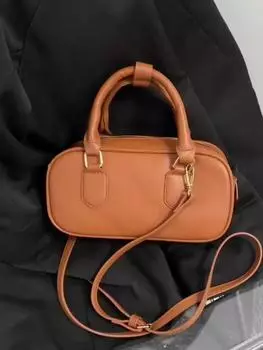 Женская сумка для боулинга в стиле ретро, маленькая квадратная, портативная, универсальная, наплечная сумка для осени/зимы 2023 г. without pendant чёрный