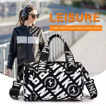 Женская сумка для фитнеса, большая вместимость, маленькая сумка для фитнеса, многофункциональная, износостойкая, регулируемый ремешок для путешествий, плавания белый