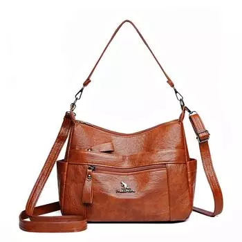 Женская сумка для мам среднего возраста, сумка через плечо, сумка через подмышку, большая вместимость, сумка через плечо красный