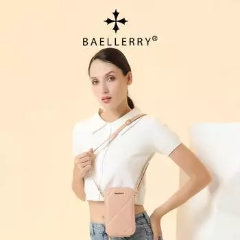 Женская сумка для мобильного телефона Baellerry, вертикальная двухслойная сумка на одно плечо в японском и корейском стиле, модная сумка через плечо на молнии