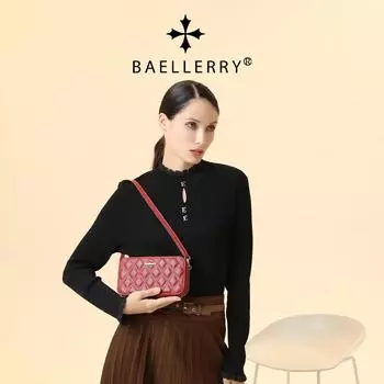 Женская сумка для мобильного телефона Baellerry в японском и корейском стиле, горизонтальная двухслойная сумка через плечо с застежкой-молнией на одно плечо