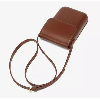 Женская сумка для мобильного телефона через плечо 2024 года — простая, модная, легкая, универсальная сумка в корейском стиле мини 12x18cm коричневый