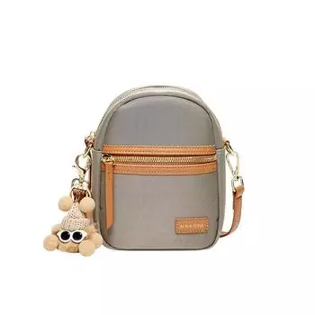 Женская сумка для мобильного телефона, холщовая сумка-мессенджер (16,5*7*19 см) 612341050 серый