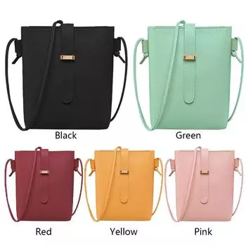 Женская сумка для мобильного телефона из искусственной кожи, модная маленькая сумка-тоут, повседневная, простая, элегантная, с регулируемым ремешком, однотонная, женская сумка чёрный