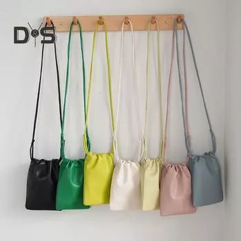 Женская сумка для мобильного телефона из искусственной кожи, сумка через плечо, однотонный портативный кошелек для телефона для повседневной жизни, путешествий, шопинга чёрный