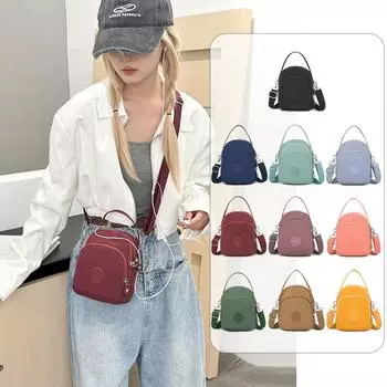 Женская сумка для мобильного телефона, многосекционная сумка через плечо, однотонная сумка для поездок на работу через плечо фиолетовый