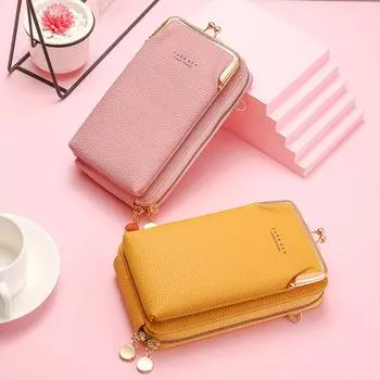 Женская сумка для мобильного телефона с двойной застежкой-молнией, мини-сумка-мессенджер из личи, аппаратная сумка на петлях 19.5x12x5.5cm