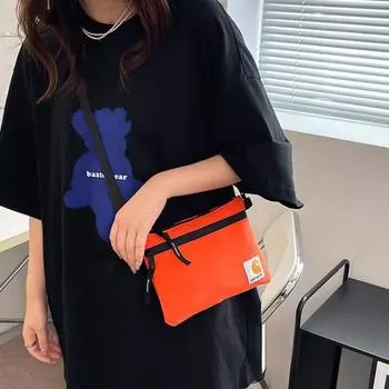Женская сумка для мобильного телефона с регулируемым ремешком на молнии, большая вместимость, ткань Оксфорд, портативная оранжевый