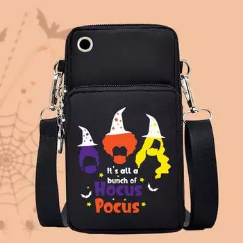 Женская сумка для мобильного телефона, забавная ведьма, кошелек, кошелек или жизнь, сумки на плечо, женские сумки на Хэллоуин синий