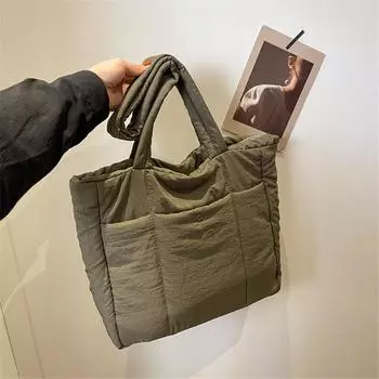 Женская сумка для переноски, однотонная, буферная, наплечная сумка, большая вместимость, модные сумки для ноутбука чёрный