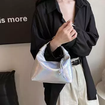 Женская сумка для переноски вручную 2024 года, летняя новая простая сумка в национальном стиле, универсальная сумка через плечо чёрный