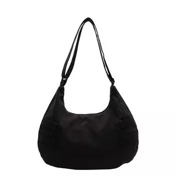 Женская сумка для поездок на работу, большая вместимость, сумка через плечо, однотонная сумка подмышкой чёрный