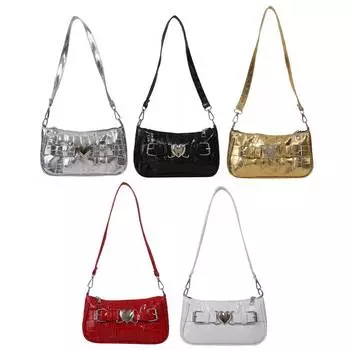 Женская сумка для покупок Элегантные женские сумки с рисунком аллигатора Y2k Сумки для подмышек чёрный