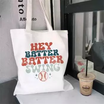 Женская сумка для покупок с мультяшным принтом и буквенным принтом, сумка для девочек, Harajuku, парусиновая сумка для покупок, сумка для девочек, сумка на одно плечо, Ladi 24*26cm