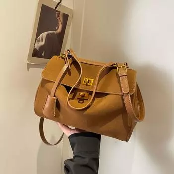 Женская сумка для работы и учебы в стиле ретро, новая модная сумка через плечо контрастного цвета большой вместимости 2024 года чёрный