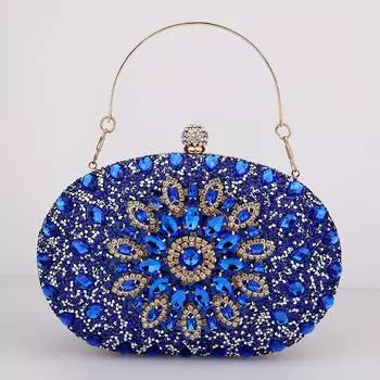 Женская сумка для ужина, модная новая инкрустированная бриллиантами подсолнуховая сумка для банкета, вечерняя сумка 20x6x14cm чёрный