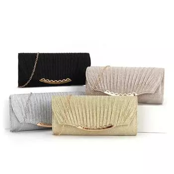 Женская сумка для ужина с ремешком-цепочкой через плечо, вечерняя вечерняя сумка для макияжа с вышивкой, свадебная сумка чёрный