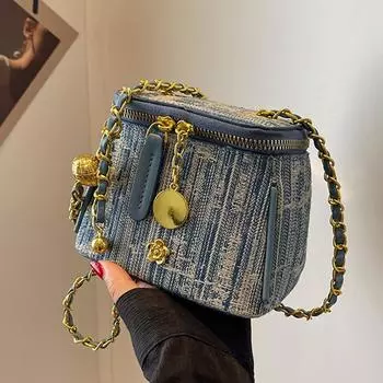 Женская сумка джинсовая модная сумка на одно плечо светло-синий