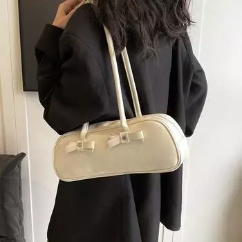 Женская сумка Fahson Retro High-end Underarm Bag для женщин, модная сумка для поездок на работу, сумка для боулинга на одно плечо Niche Design белый