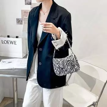 Женская сумка Faku, парусиновая женская сумка в стиле ретро, нишевая сумка, универсальная сумка для подмышек, нейлоновая сумка на плечо one size