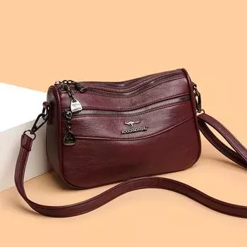 Женская сумка Four Seasons Женская сумка Большая вместимость Хорошее качество Одно плечо Косая сумка через плечо Мягкая текстура Сумка чёрный