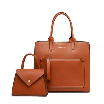 Женская сумка городская простая большая вместительная портативная ретро простая сумка через плечо для матери и ребенка 2 sets чёрный