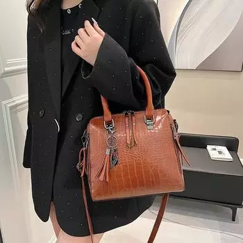 Женская сумка городская простая и модная ПУ сумка для детей и мам сумка через плечо сумка-мессенджер чёрный