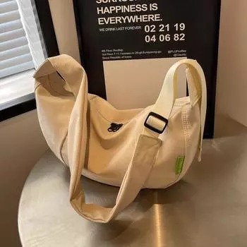 Женская сумка городская простая сумка через плечо из нейлона косой пролет большой емкости однотонная женская сумка