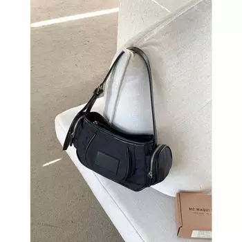 Женская сумка-хобо через плечо, повседневная нейлоновая нагрудная сумка, поясная сумка-полумесяц, сумка-пояс на плечо