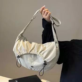 Женская сумка-хобо, однотонная сумка через плечо, сумка через плечо, сумка для подмышек чёрный