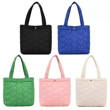 Женская сумка-хобо, однотонная сумка-тоут с набивкой, ткань Оксфорд, большая вместительная легкая сумка для покупок для женщин розовый