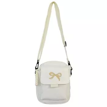 Женская сумка-хобо с бантом, большая вместимость, повседневная сумка-мессенджер, регулируемый ремень, нейлоновый чехол для телефона, однотонная дорожная сумка для улицы розовый