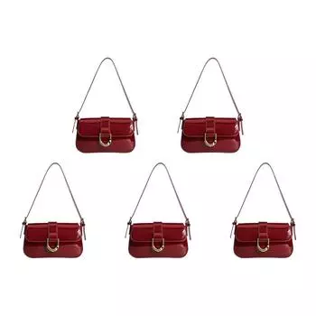 - Женская сумка-хобо с пряжкой, повседневная сумка через плечо, повседневная сумка для свиданий (красный)