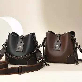 Женская сумка-хобо в стиле ретро, сумка через плечо из искусственной кожи и сумки, шикарная сумка-портфель с ручкой, женская сумка-тоут, сумка-ведро, кошелек one size чёрный