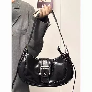 Женская сумка Hongbo 2024 года, новая сумка, нишевая текстура, сумка-багет, ретро-сумка через подмышки, универсальная сумка через плечо