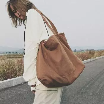 Женская сумка и рюкзак, модная холщовая сумка-шоппер из хлопчатобумажной ткани, студенческие женские сумки большой вместимости, сумки из эко-ткани, сумки для покупок One Size коричневый