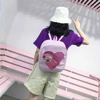 Женская сумка и рюкзак ярких цветов из искусственной кожи, прозрачный рюкзак в форме сердца Love Kawaii Harajuku, школьные ранцы для девочек-подростков One Size белый