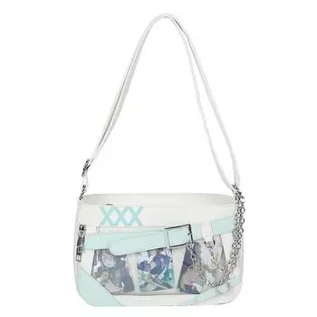 Женская сумка Ita Bag с прозрачным окном и 3 значками из искусственной кожи, симпатичная сумка для девочек белый