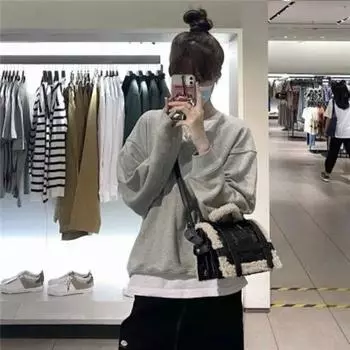 Женская сумка из искусственной кожи, большая вместимость, сумка через плечо, черная сумка из овчины