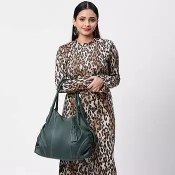 Женская сумка из искусственной кожи (большой) 15 x 11 x 5 in зелёный