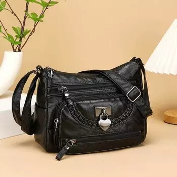 Женская сумка из искусственной кожи, модная сумка через плечо с несколькими отделениями фиолетовый